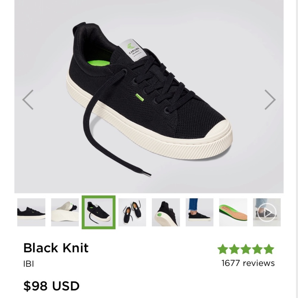 Cariuma Black Knit Sneaker